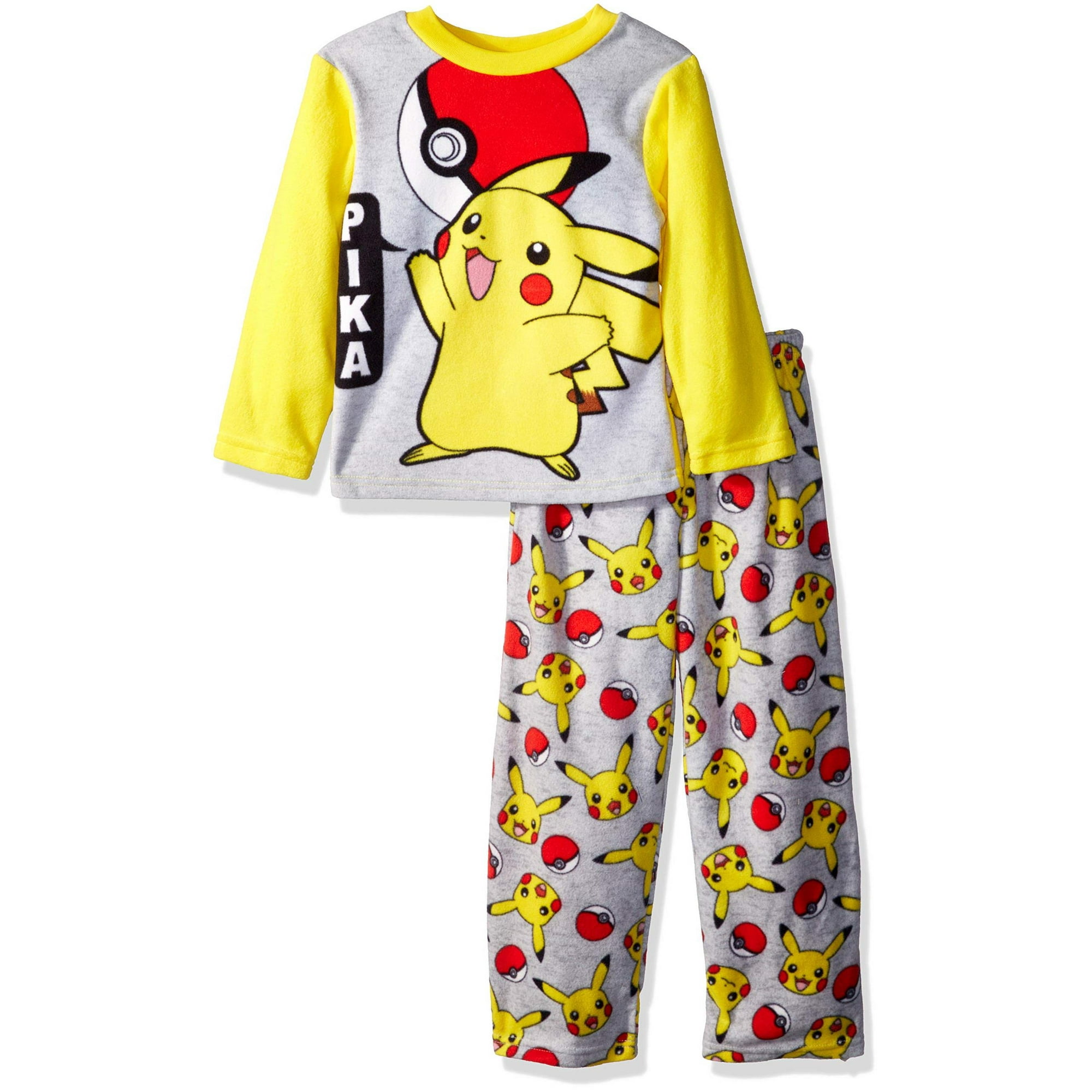 Pokemon Boys Pikachu 2 Piece Fleece Pajama Set Walmart