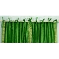 thumbnail image 2 of Lined-Forest Green  Tie Top  Sheer Sari Curtain / Drape  - 60W x 84L - Piece, 2 of 2