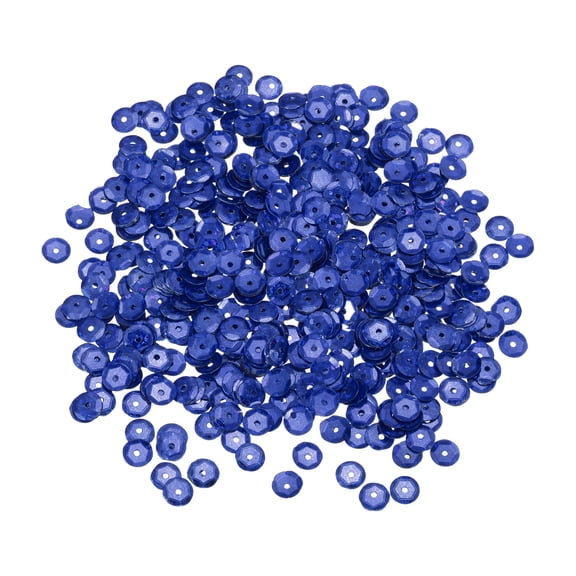 Loose Sequins 2200 Pcs 8MM Laser Cup Embroidery Sequins Spangles for Jewelry Making Crafts Sewing, Navy Blue
