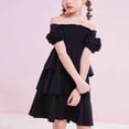 thumbnail image 7 of HOMADLES Girls Clothing Dresses Size 3-15, Little Girls Dresses Crew Neck Summer Ruffle Dress Girls Party Dresses Black 9-10 T, 7 of 7