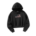 thumbnail image 4 of Sudadera con capucha recortada para mujer, ropa de gimnasio para mujer, sudadera, trajes de otoño, Tops suaves, jersey con cordón para correr, fiesta M, 4 of 8