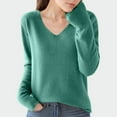thumbnail image 2 of Dealovy Sweaters for Women V Neck Long Long Sleeve Loose Fitted Lightweight Casual Shirts for Women Solid Color, 2 of 4