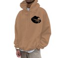 thumbnail image 1 of NLLSHGJ Chandail à Capuche Graphique pour Hommes, Imprimé Os et Lèvres, Athleisure, Blanc, Col Rond, 1 of 4