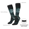 thumbnail image 5 of Picia Women Crew Soft Moisture-wicking Socks Moonlit Night Sky Shark Pattern Design Cotton Socks, One Size fit All, 5 of 9