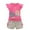 W-Hot Pink1, variant on Toddler Girl's Outfits Cartoon Print Sleeveless T Shirt and Shorts Set Summer Dailywear