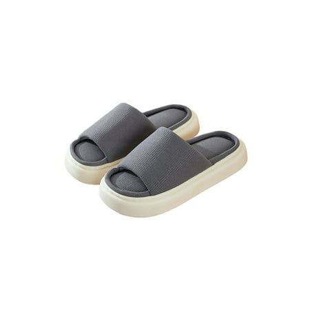 

Gomelly Women Slippers House Summer Slipper Slip On Slides Non-slip Shoes Unisex Men Casual Shoe Dark Gray 7.5-8