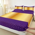 thumbnail image 3 of Castle Fairy Boys Girls Gold Polka Dots Twin Sheet Sets 3pcs,Abstract Wide Stripes Twin Fitted Sheet Microfiber,Gradient Luxury Geometric Breathable Flat Sheet,Super Cozy Room Decor, 3 of 7