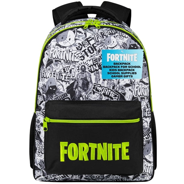 Mochila Fortnite para Niños, Adolescentes - Escuela, Viaje, Regalo Negra