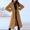 Khaki, variant on Womens Solid Color Lapel Double Coat Winter Long Button Woolen Coat Women Long Dress Jacket Mid Length Dress Coats for Women No Toe Seam Winter Jackets Boot Winter Jackets for Women Size 9-11 Wool