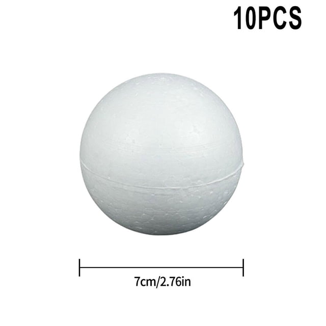 MYG Fête 10 Pcs Boules en Mousse Solides Boules de Polystyrène Rondes Arbre Blanc 50mm-100mm