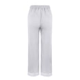 thumbnail image 5 of Dazajoo Women's Casual Linen Pants Straight Leg Elastic Waist Drawstring Trousers with Pockets Breathable Summer Beachwear,White,XL, 5 of 7