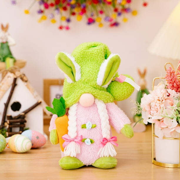 Decoraciones de Pascua, Adornos de Pascua, Regalos de Pascua Decoraciones de Pascua Sombrero de bola de Pascua con lámpara Adornos de muñeca Rudolph una muñeca