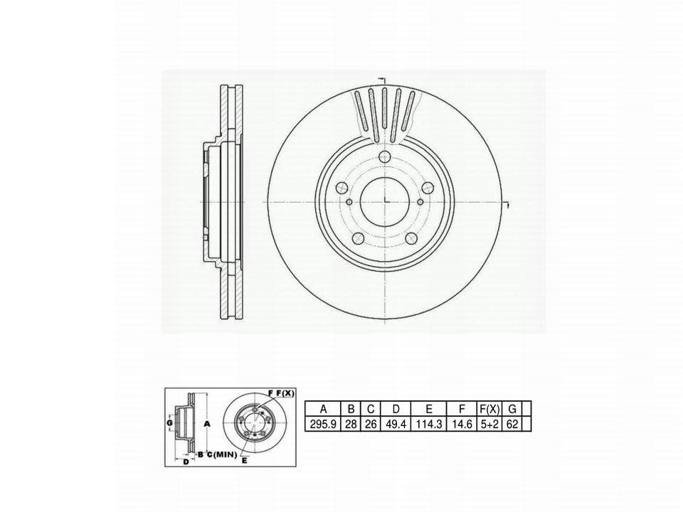 UltraHC Coated High Carbon Brake Rotor, Front UR000777, Toyota Highlander 2007-2001