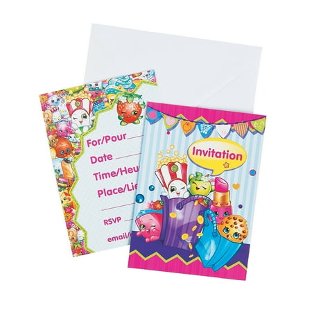 Shopkins Invitations (8pc) for Birthday - Party Supplies - Licensed Tableware - Misc Licensed Tableware - Birthday - 8 Pieces