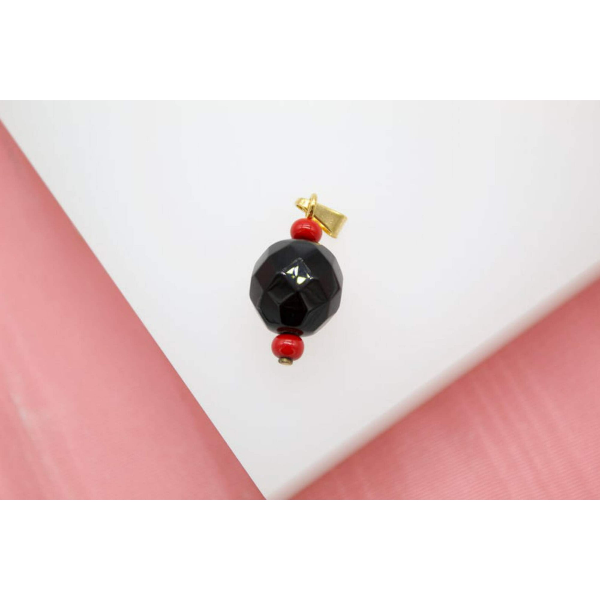 18K Gold Filled Azabache Pendant (A168)