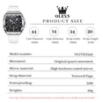 thumbnail image 6 of OLEVS Watches for Men Chronograph Waterproof Luxury Dress Quartz Silicon Strap Multifunction Moon Phase Calendar Luminous Men Wrist Watches Reloj Para Hombre Black/Red, 6 of 14