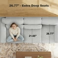 thumbnail image 4 of CHITOOMA 65" Loveseat Sofa for Small Spaces, Upholstered Couch with 2 Pillows and Removable Linen Cover, Deep Seat Sofa with Wide Armrests for Living Room, Bedroom, or Office, Gray, 4 of 16