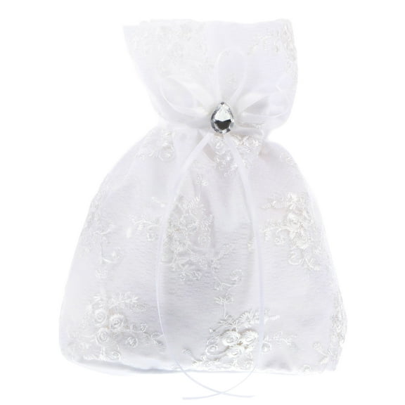 NICEXMAS Bride Handbag Elegant White Clutch Bags For Weddings Accessories Storage Ladies 1Set 8.84X8.25X0.12in