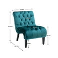 thumbnail image 4 of Tcbosik Modern Accent Chair, Upholstered Armless Chair with Button Tufted Back and Wood Legs, Single Sofa Chair, Lounge Chair for Living Room, Bedroom, Teal, 4 of 9