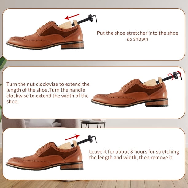 Estira Tus Zapatos Como Un Profesional 👞🌲 Expansor De Madera Ajustable Para Hombre/Mujer (Cuero Suave) - Di Adiós A Las Rozaduras
