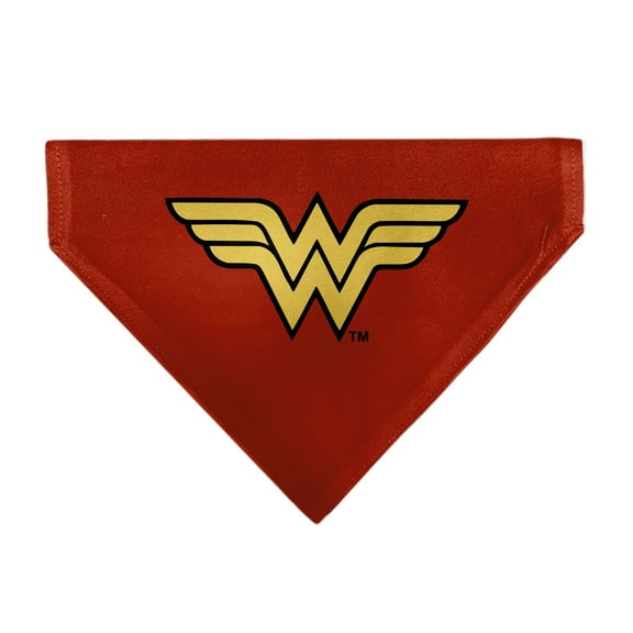 DC Comics Pet Bandana Wonder Woman WW Logo Red Black Yellow Slip On Collar Bandana Only