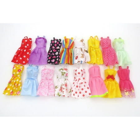 Fashion Party Dress Princess Gown Clothes Outfit for 11in Dolls (Style Random) Color:Short Dress height:6 Pieces/Bag