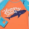 thumbnail image 6 of HCNTES Toddlers Boys' 3-Piece Rashguard Set Kids Bathing Suit Set with Hat UPF 50+(Orange,3-4 Years), 6 of 8