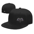 thumbnail image 4 of DouZhe Flat Brim Cap Snapback Hat, Ram Goat Zentangle Prints Adjustable Black Adult Baseball Cap, 4 of 6