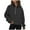 Black, variant on Yyeselk Half Zip Sweatshirts for Women Casual Fleece Long Sleeve Loose Quarter Zip Up Comfy Solid Color Cropped Pullover Sweatshirt with Thumb Hole Gray XL