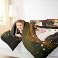 thumbnail image 3 of Feelyou Cartoon Ghost Twin Comforter Sets, Cute Black Cat Autumn Floral Bedding Set, Red Brown, Black Reversible, 2pcs, 1 Comforter and 1 Pillowcase, 3 of 7