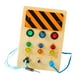 thumbnail image 4 of Tablero de actividades de madera Montessori con luces LED, juguete con interruptor, juguete de desarrollo sensorial A, 4 of 9