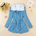 thumbnail image 2 of Vedolay Women Coats Plus Size Long Sleeve Crochet Knit Shrug Open Front Button Up Tops Blue,M, 2 of 4