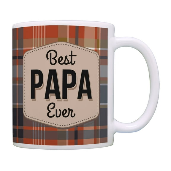 ThisWear Papa Mug Best Papa Ever Cup Papa Gifts Fathers Day Mug Papa Present Coffee Mug Red Plaid