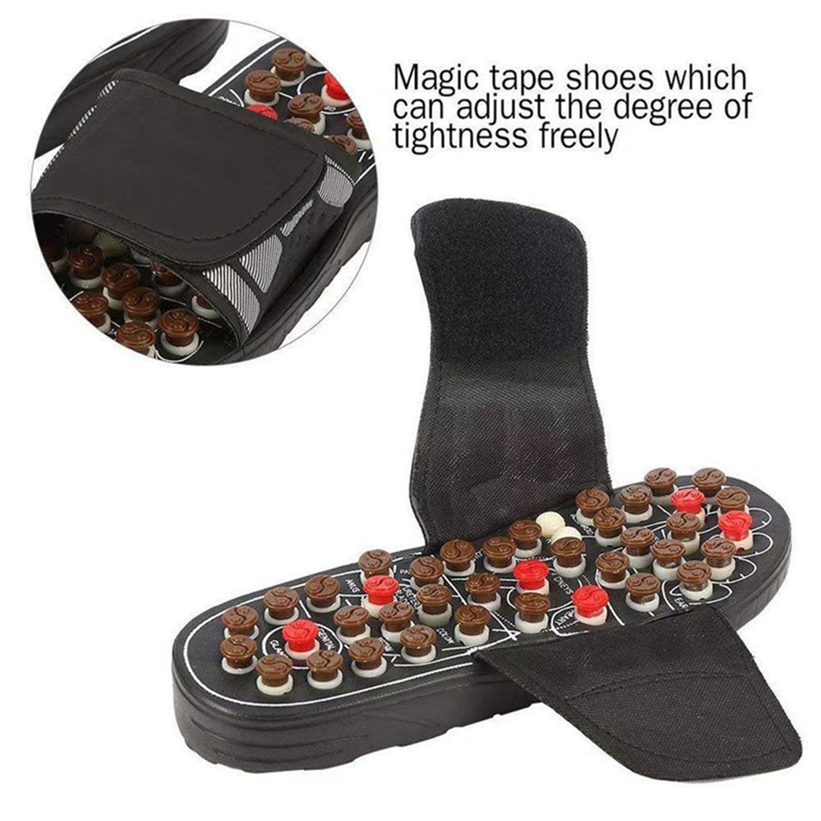sunsanly 1 Pair Acupressure Massage Slippers Plantar Fasciitis Pain Relief Muscle Relaxation Foot Massager Home Acupuncture Sandals Slides Shoes