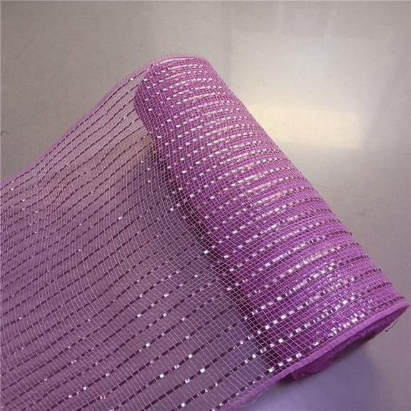 MDR Trading Inc. AI-440910323 10.5'X10Yds Pink Mesh With Foil Pinstripes Ribbon