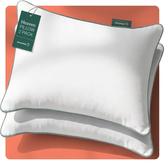Almohadas Heaven Pillow Dreamlab Relleno Down Alternative Extra Suave Firmeza Suave e Hipoalergénica Tamaño Estándar 2 Piezas