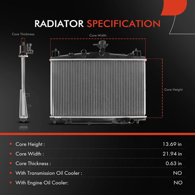 Mazda Radiator Components A-Premium Engine Coolant Radiator Assembly Compatible With Mazda 2 2011 ...