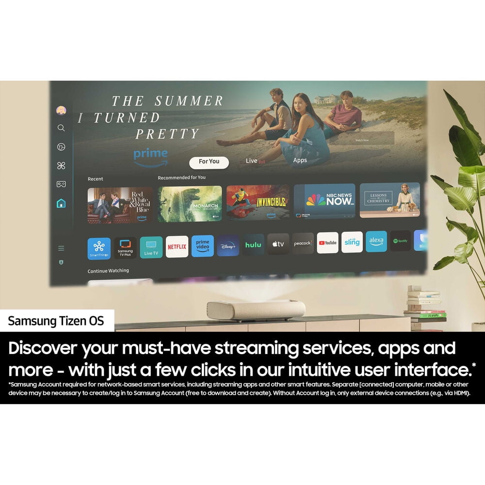 Samsung 120" LPU7D Series The Premiere Ultra Short Throw 4K AI Smart TV Laser Projector