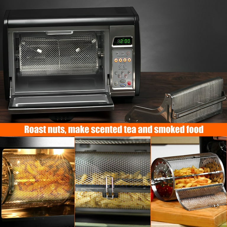 Rotisserie Basket, Stainless Steel Grill Roaster Drum, Oven Basket Air  Fryer 360 Rotating For Peanuts Coffee Beans