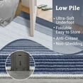 thumbnail image 3 of Hasoo Washable 10' x 13' Area Rug for Living Room Non Slip Bedroom Rug Bordered Textured Neutral Accent Carpet Blue, 3 of 6