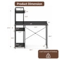 thumbnail image 5 of 39.5" Computer Desk with Shelves and 3-Tier Storage Bookshelf, Laptop PC Work Table Writing Desk for Small Spaces, Black, 5 of 7