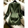 thumbnail image 2 of Fitted Long Sleeve Mini Dress with Lantern Sleeves and, 2 of 7