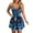 Blue, variant on GDREDA Women Ladies V-Neck Sleeveless Condole Belt Flowers Print A-Line Dress Comfy Dress