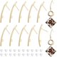 thumbnail image 1 of 16 piezas de pendientes largos de latón chapados en oro de 18 quilates con argollas y 40 tuercas de plástico para pendientes., 1 of 6