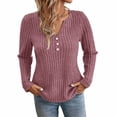 thumbnail image 6 of LWFFDAW Ribbed Knit Fall Sweaters for Women Long Sleeve Dressy Casual Button Henley Sweaters Lightweight Soft Loose Pullover Sweater, 6 of 6