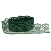 Delicate Hunter Green Scallop Lace is 1-1/4" Wide - 3 Yards - Vintage, Non Stretch, Crafts, DIY