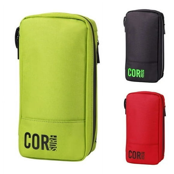 COR Surf Trousse de Toilette Compacte de Voyage Suspendue, Trousse de Toilette Haut de Gamme pour Hommes et Femmes pour le Voyage / Imperméable avec 4 Compartiments Séparés et Fermetures Éclair Étanches (Noir)
