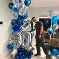 thumbnail image 4 of SPECOOL 30th Birthday Party Decorations Men, Royal Blue Balloon Arch Kit with Happy Birthday Banner, Tablecloth, Cake Topper, Foil Confetti Balloons, Chrome Blue Silver 30 Birthday Party Decor, 4 of 9