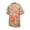 Coral Orange/Aruba Blue, variant on Monterey Club Men's Aloha Print Camp Casual Golf Polo Shirt #1539