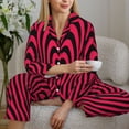 thumbnail image 6 of Picia Romantic Heart Pattern Women’s Long-Sleeve Sleepwear Set - Soft 2-Piece Loungewear with Pockets, Comfy PJs for Relaxing Nights-Large, 6 of 7